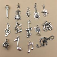 Tibetan Style Pendants, plated, DIY & mixed, silver color, nickel, lead & cadmium free, 25mm, 2Bags/Lot, 70PCs/Bag, Sold By Lot