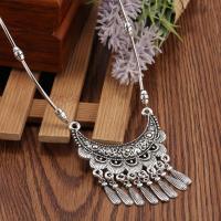 Tibetan Style Jewelry Necklace, plated, for woman, silver color, nickel, lead & cadmium free, Sold By Strand