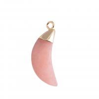 Gemstone Pendants Jewelry, with Brass, gold color plated, different materials for choice, 10x25mm, Sold By PC