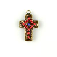 Brass Cross Pendants gold color plated nickel lead & cadmium free Sold By PC