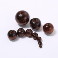 Wood Beads Round deep coffee color Sold By Bag
