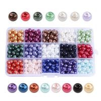 Perles en verre de mode, vernis au four, bijoux de mode & DIY, couleurs mélangées, 8mm, Trou:Environ 1mm, 2boîteszone/lot, 510PC/boîte, Vendu par lot