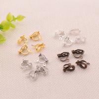 Brass Clip On Earring Finding, plated, more colors for choice, nickel, lead & cadmium free, 10x12mm, 500PCs/Bag, Sold By Bag