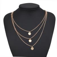 Zinklegierung Halskette, plattiert, Modeschmuck & mehrschichtig & für Frau, goldfarben, frei von Nickel, Blei & Kadmium, verkauft von Strang