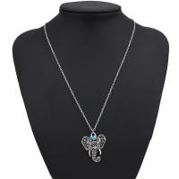 Zinc Alloy smykker halskæde, Elephant, forgyldt, mode smykker & for kvinde, sølv, nikkel, bly & cadmium fri, 10Strands/Lot, Solgt af Lot
