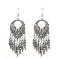 Zinc Alloy Drop Earrings plated fashion jewelry & for woman silver color nickel lead & cadmium free Sold By Pair