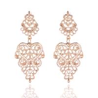 Zinc Alloy Drop Earrings plated fashion jewelry & for woman & hollow nickel lead & cadmium free 62*22mm Sold By Pair