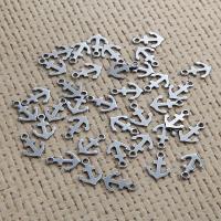 Stainless Steel Pendants, Anchor, plated, DIY, silver color, 13*9mm, 20PCs/Bag, Sold By Bag