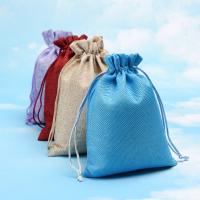 Cotton Fabric Húzózsinóros táska, Hordozható & Fenntartható, kevert színek, 130x180mm, 50/Lot, Által értékesített Lot