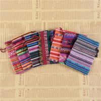 Algodão Saco de cordão, Portátil & Sustentável, cores misturadas, 100x140mm, 50PCs/Lot, vendido por Lot