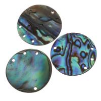 Abalone Shell Connector, Flat Round, 1/3 loop, 25x2mm, Hole:Approx 1.5mm, 10PCs/Lot, Sold By Lot