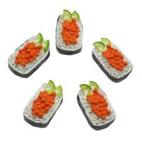 Food Resin Cabochon, sushi, fashion jewelry & DIY, 17.50x28x11mm, Approx 100PCs/Bag, Sold By Bag