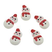 Resin Cabochon Snowman Christmas Design & fashion jewelry & DIY white Approx Sold By Bag