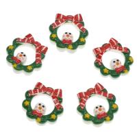Resin Cabochon, Christmas Design & fashion jewelry & DIY, green, 20x4mm, Approx 100PCs/Bag, Sold By Bag