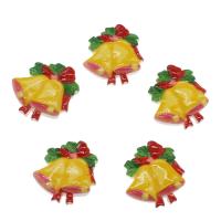 Resin Cabochon, Christmas Bell, fashion jewelry & DIY, yellow, 18.50x20x3.50mm, Approx 100PCs/Bag, Sold By Bag