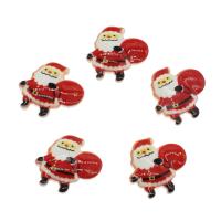 Resin Cabochon, Santa Claus, fashion jewelry & DIY, red, 23x21.50x4mm, Approx 100PCs/Bag, Sold By Bag
