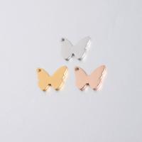 Edelstahl Tieranhänger, Schmetterling, poliert, keine, 11x14mm, Bohrung:ca. 1.4mm, 20PCs/Tasche, verkauft von Tasche