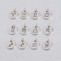 Stainless Steel Constellation Pendant 12 Signs of the Zodiac & hollow original color Approx 5mm Sold By Bag