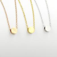 Stainless Steel Jewelry Necklace Flat Round polished Unisex & oval chain Length Approx 17.72 Inch Sold By Lot
