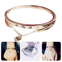 Stainless Steel Bangle, plated, fashion jewelry & for woman & with rhinestone, more colors for choice, 58mm, Sold By Strand