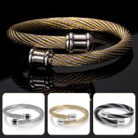 Stainless Steel Cuff Bangle, vintage & fashion jewelry & for man, more colors for choice, 6mm, Hole:Approx 1mm, Inner Diameter:Approx 58mm, Sold By PC
