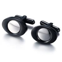 Stainless Steel Cufflinks plated fashion jewelry & for man black Sold By PC
