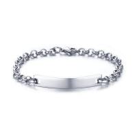 Stainless Steel Jewelry Bracelet plated fashion jewelry & for man silver color 19.3cm Sold By Strand