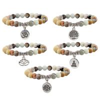 Abrazine Stone Bracelet, with Tibetan Style, plated, Unisex & different styles for choice,  17*15mm, Sold Per 7.4 Inch Strand