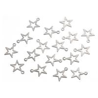 Stainless Steel Pendants, Star, plated, DIY, silver color, nickel, lead & cadmium free, 18*15mm, 10PCs/Bag, Sold By Bag