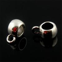 Tibetan Style Bail Beads, plated, DIY, silver color, nickel, lead & cadmium free, 8*11mm, 10PCs/Bag, Sold By Bag