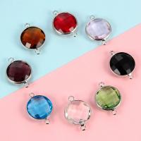Glass Connector, plated, fashion jewelry & DIY & 1/1 loop, more colors for choice, 20*15mm, 10PCs/Bag, Sold By Bag