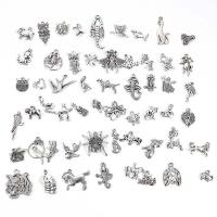Tibetan Style Pendants, plated, DIY & mixed, silver color, nickel, lead & cadmium free, 42-14mm, 55PCs/Bag, Sold By Bag