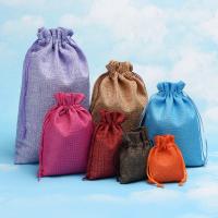 Leinen Drawstring Tasche, Tragbar & nachhaltiges & verschiedene Größen vorhanden, gemischte Farben, 50/Menge, verkauft von Menge