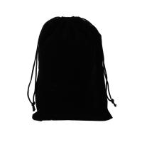 Velveteen Taška se stahovací šňůrou, Přenosné & Udržitelné & různé velikosti pro výběr, černý, 100/Lot, Prodáno By Lot