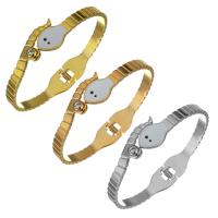 Stainless Steel Bangle plated for woman & enamel & with rhinestone 15mm 5.5mm Sold By PC