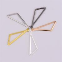 Hollow Brass Pendants, Triangle, plated, Random Color, nickel, lead & cadmium free, 9x27.5mm, Hole:Approx 1mm, 100PCs/Bag, Sold By Bag