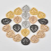 Hollow Brass Pendants, Leaf, plated, Random Color, nickel, lead & cadmium free, 14x11mm, Hole:Approx 1mm, 100PCs/Bag, Sold By Bag