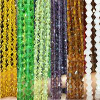 Kristall-Perlen, Kristall, mehrere Farben vorhanden, 5mm, Bohrung:ca. 1mm, ca. 50PCs/Strang, verkauft von Strang