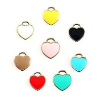 Tibetan Style Heart Pendants, plated, DIY & enamel, more colors for choice, nickel, lead & cadmium free, 11*12mm, Sold By Bag