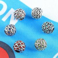 Rhinestone Tibetan Style Beads, plated, DIY & with rhinestone, more colors for choice, nickel, lead & cadmium free, 11*10mm, 10PCs/Bag, Sold By Bag