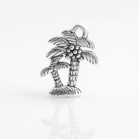 Tibetan Style Pendants, Palm Tree, plated, DIY, silver color, nickel, lead & cadmium free, 15*19mm, 10PCs/Bag, Sold By Bag