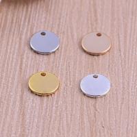 Brass Jewelry Pendants, Flat Round, plated, Random Color, nickel, lead & cadmium free, 10mm, Hole:Approx 1mm, 100PCs/Bag, Sold By Bag