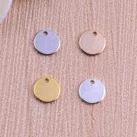 Brass Jewelry Pendants, Flat Round, plated, Random Color, nickel, lead & cadmium free, 8mm, Hole:Approx 1mm, 100PCs/Bag, Sold By Bag