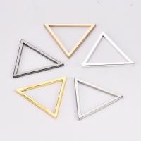 Brass Jewelry Finding, Triangle, plated, hollow, Random Color, nickel, lead & cadmium free, 13mm, 100PCs/Bag, Sold By Bag