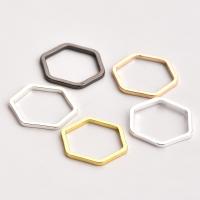 Brass Jewelry Finding, Hexagon, plated, hollow, Random Color, nickel, lead & cadmium free, 12mm, 100PCs/Bag, Sold By Bag