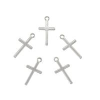 Stainless Steel Cross Pendants, 304 Stainless Steel, original color, 9x18x0.80mm, Hole:Approx 1.4mm, 100PCs/Bag, Sold By Bag