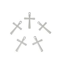 Stainless Steel Cross Pendants, 304 Stainless Steel, original color, 9x14.50x0.80mm, Hole:Approx 1.4mm, 300PCs/Bag, Sold By Bag