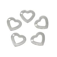 Stainless Steel Heart Pendants, 304 Stainless Steel, original color, 11x10x0.80mm, Hole:Approx 1.3mm, 100PCs/Bag, Sold By Bag