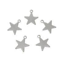 Stainless Steel Pendants, 304 Stainless Steel, Star, different size for choice, original color, Hole:Approx 1.4mm, 100PCs/Bag, Sold By Bag