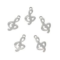 Stainless Steel Pendants, 304 Stainless Steel, Music Note, original color, 8x14x0.80mm, Hole:Approx 1.3mm, 100PCs/Bag, Sold By Bag